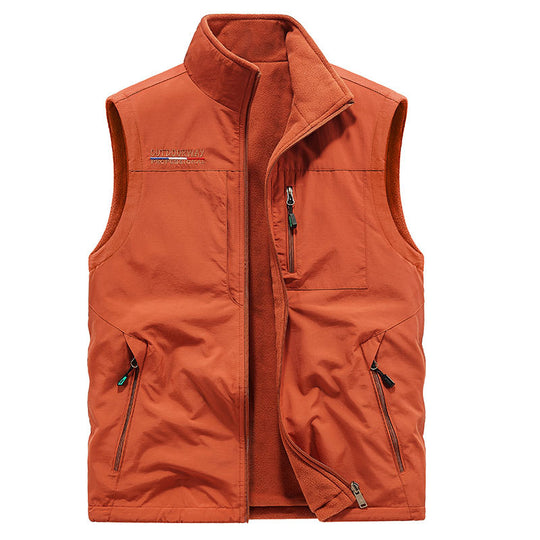 Herren Leichte Thermo-Fleeceweste mit Stehkragen, Frontreißverschluss und Seitentaschen Shop Nory