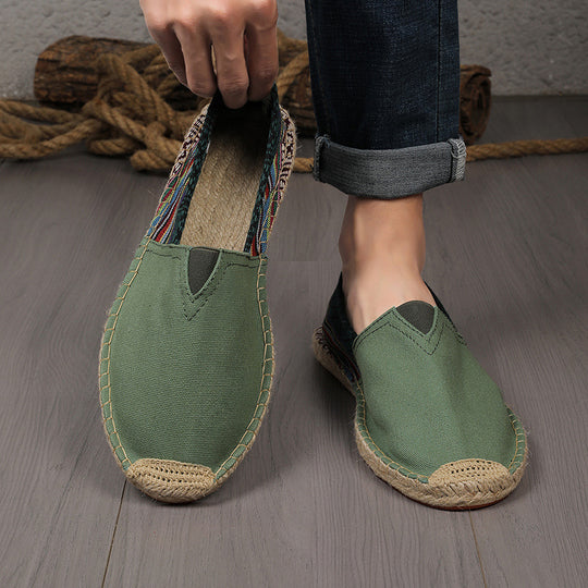 Damen Espadrilles-Slipper aus Canvas mit gewebtem Fersenbereich und geflochtener Jute-Sohle Shop Nory