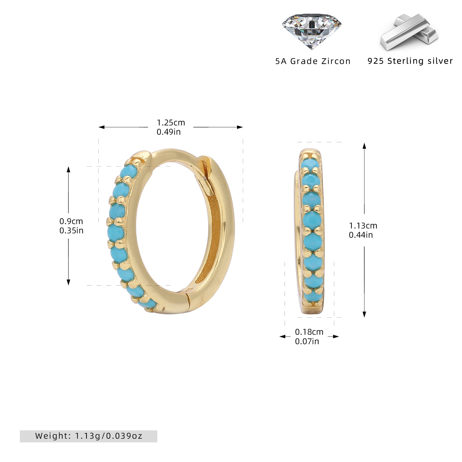 Damen Creolen mit funkelnden Zirkonsteinen aus hochwertigem 925 Sterling Silber Shop Nory