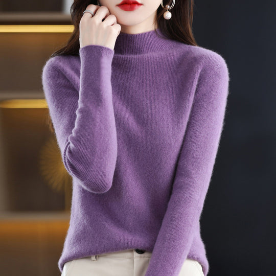 Damen Schmal geschnittener Mockneck-Pullover aus kaschmirähnlichem Feinstrick Shop Nory