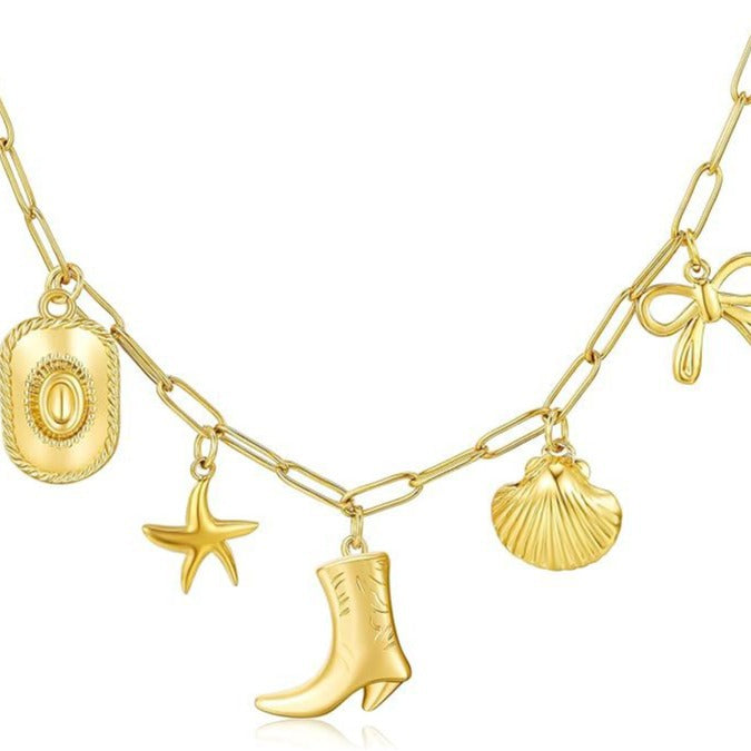 Damen Halskette mit charmanten Anhängern aus hochwertigem Edelstahl Shop Nory
