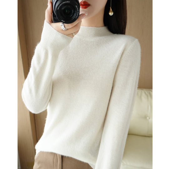 Damen Kurzrollkragenpullover in Kaschmir-Optik mit extralangen Rippbündchen Shop Nory