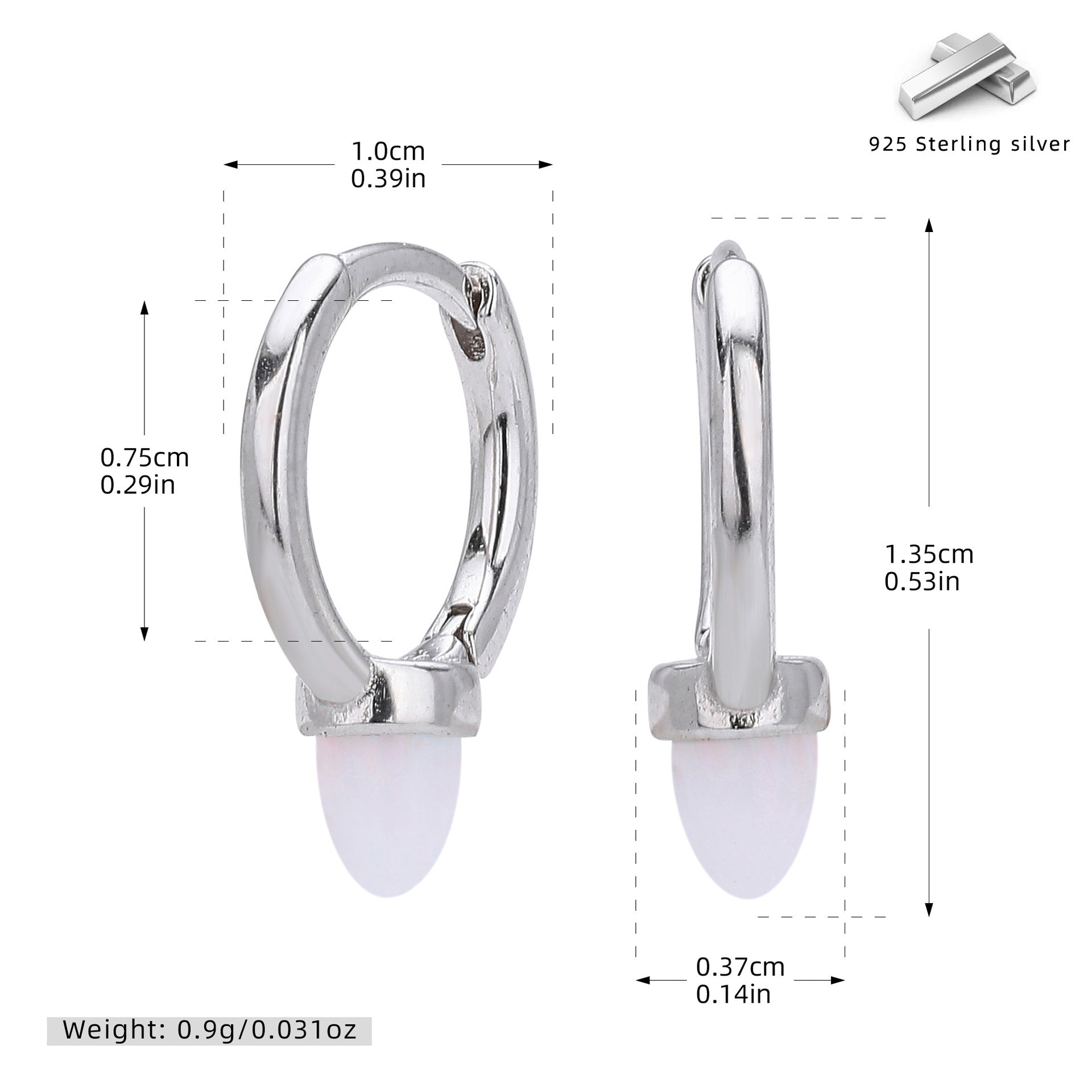 Damen Ohrhänger mit eleganten Opal-Details und hochwertigem 925 Sterling Silber Shop Nory