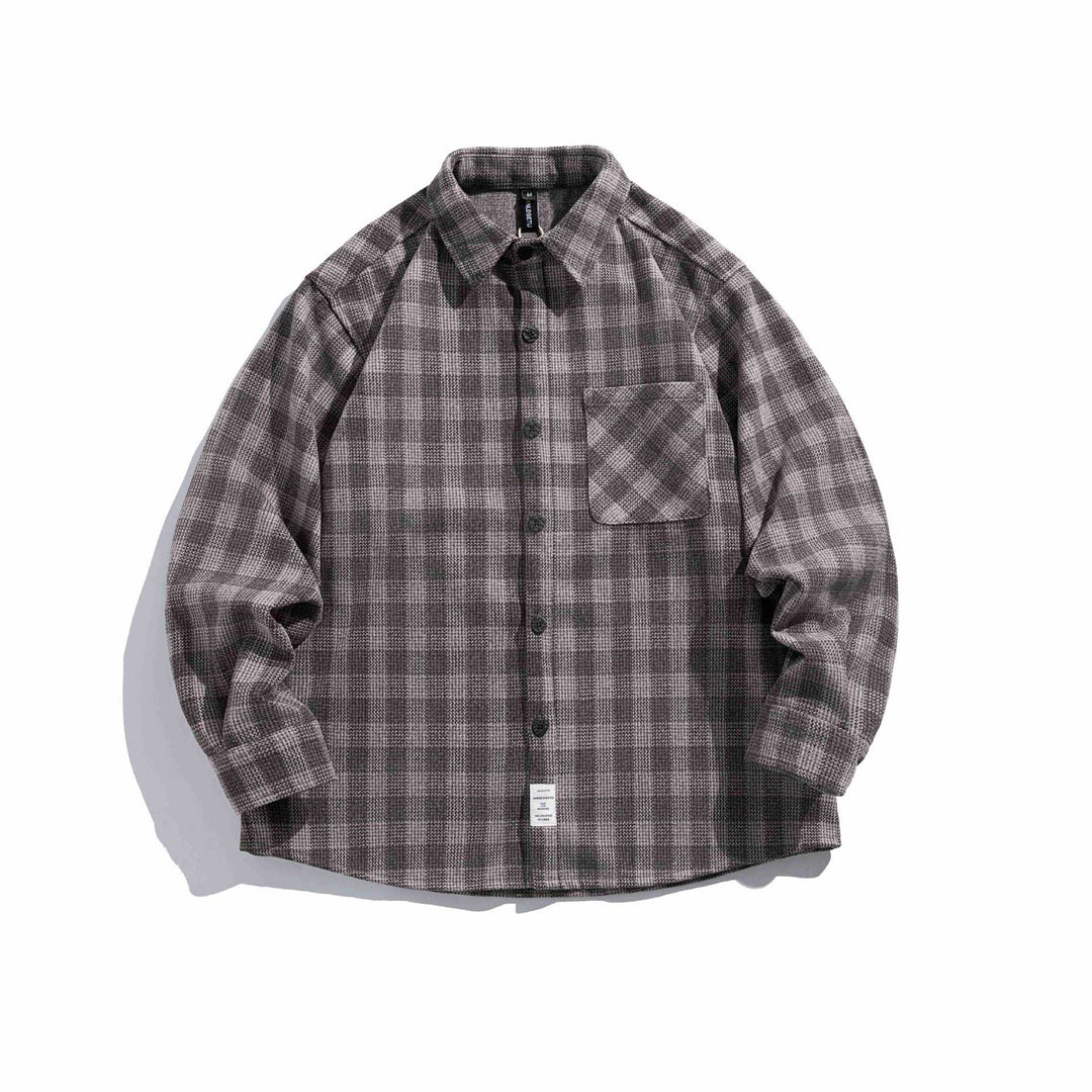 Herren Karierte Hemdjacke aus Wollmischung mit Overshirt-Schnitt und aufgesetzter Brusttasche Shop Nory