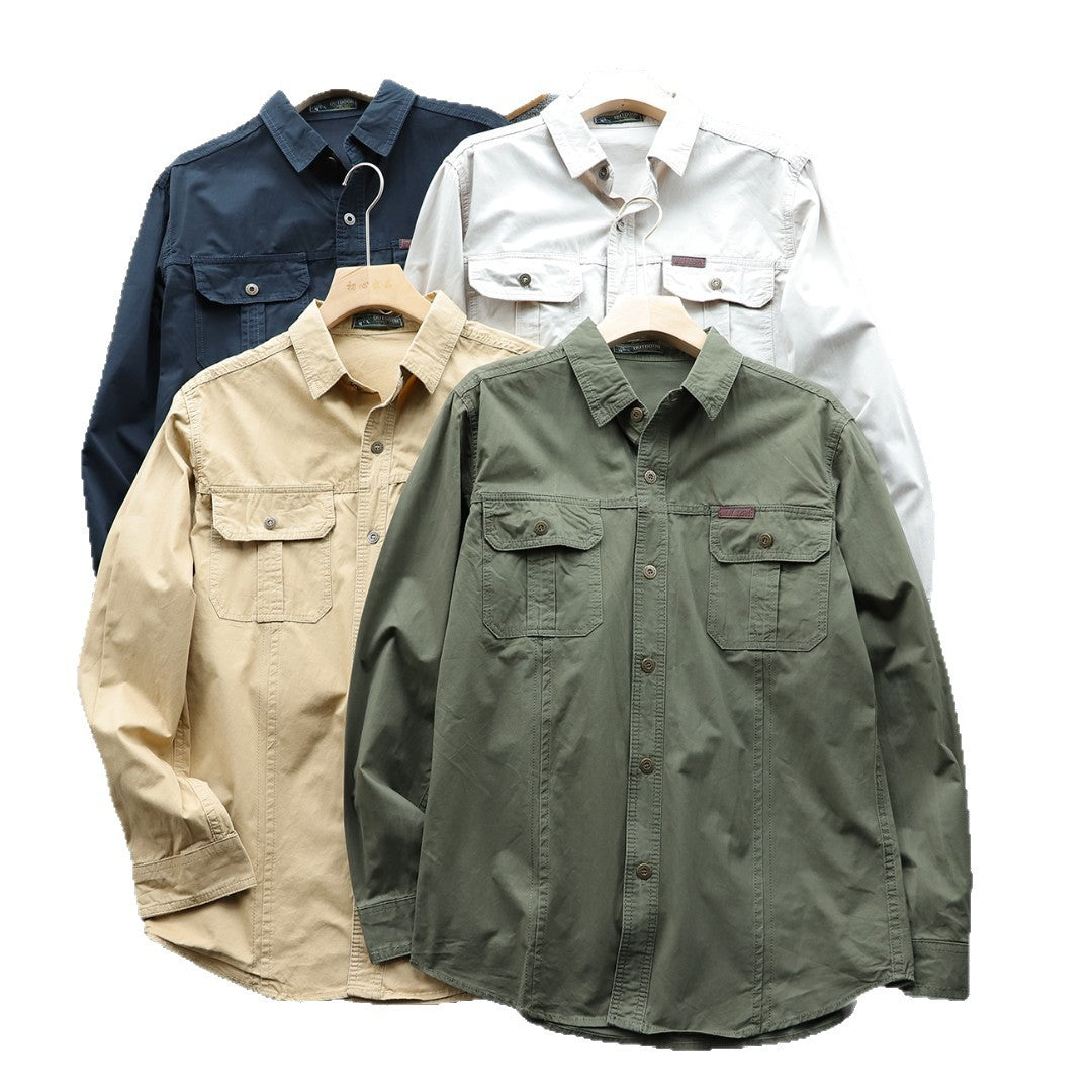 Herren Hemdjacke aus Baumwoll-Twill mit Brustklappen und Knopfleiste Shop Nory