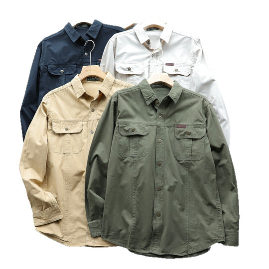 Herren Hemdjacke aus Baumwoll-Twill mit Brustklappen und Knopfleiste Shop Nory