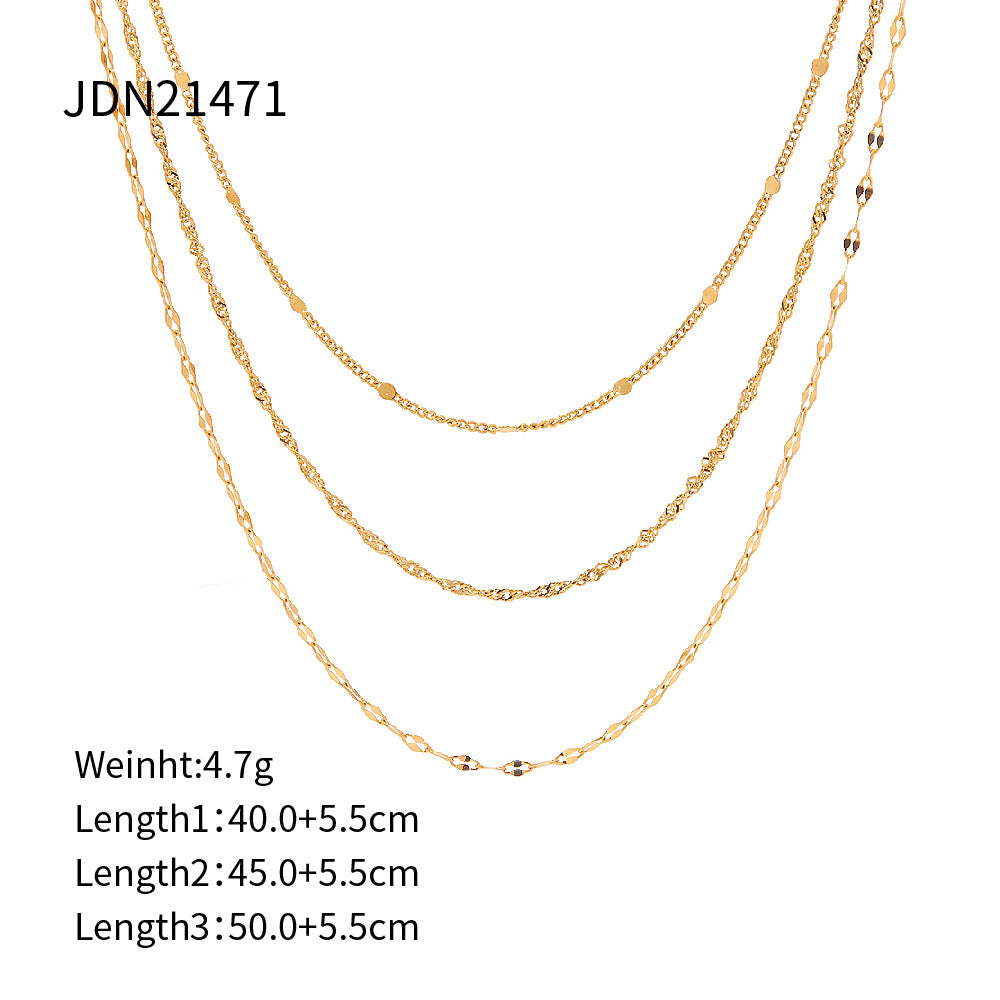 Damen Mehrlagige Halskette mit filigranen Gliederketten und eleganten Details Shop Nory