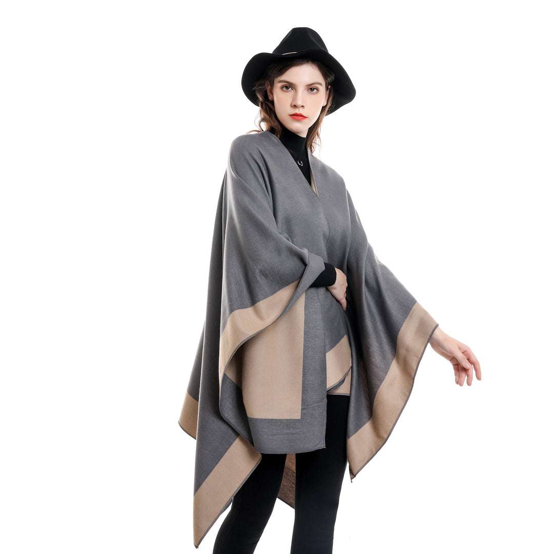 Damen Wendbarer Poncho-Cape aus Kaschmir-Mix mit Oversize-Schnitt Shop Nory