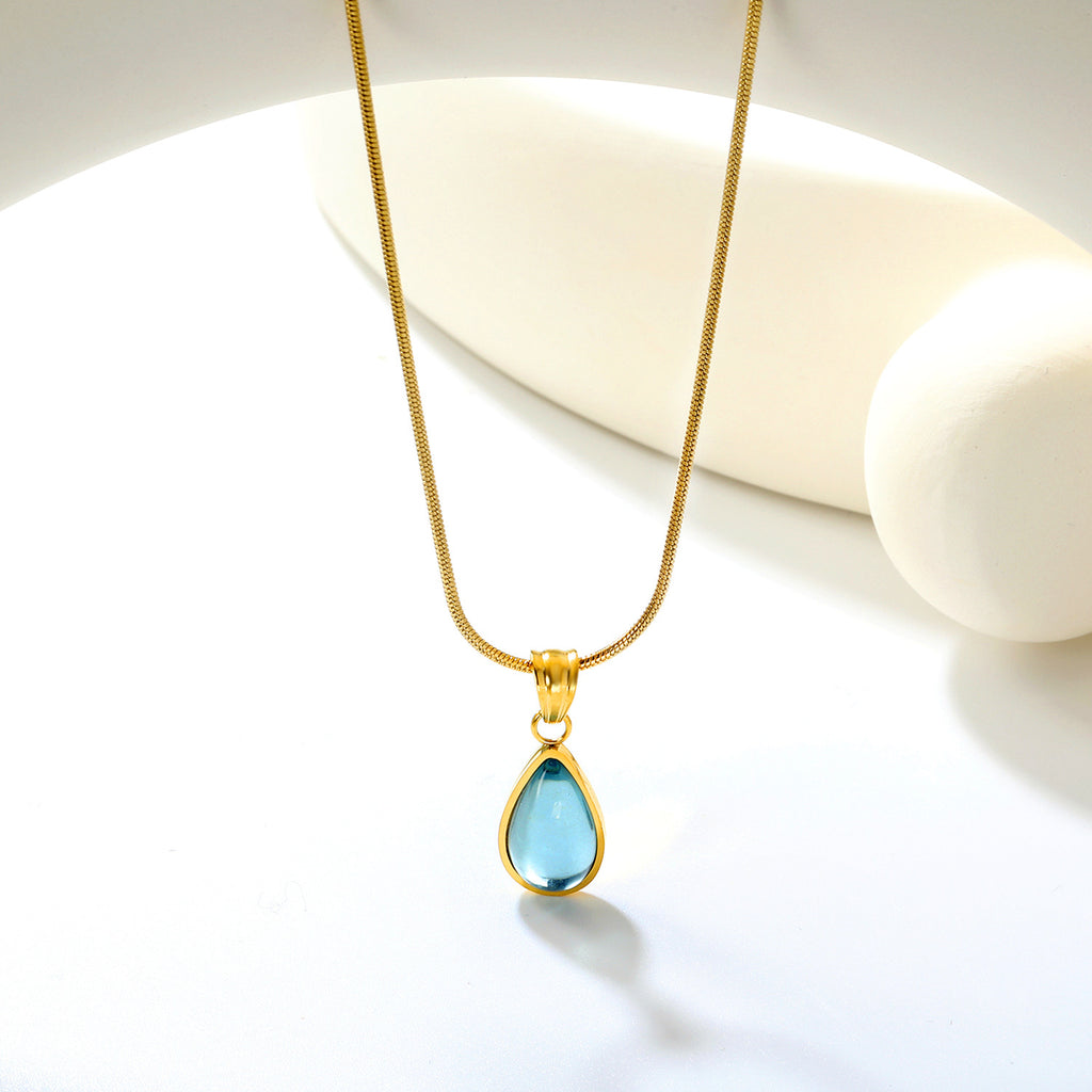 Damen Halskette mit tropfenförmigem Anhänger aus hochwertigem Edelstahl Shop Nory