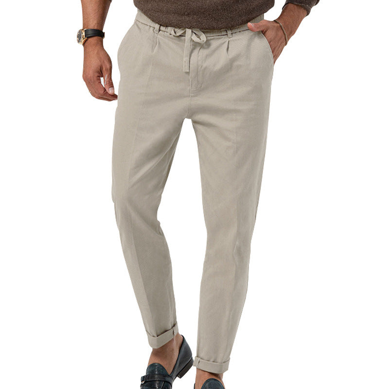 Herren Bequeme Chino-Hose mit elastischem Bund und stylischem Kordelzug