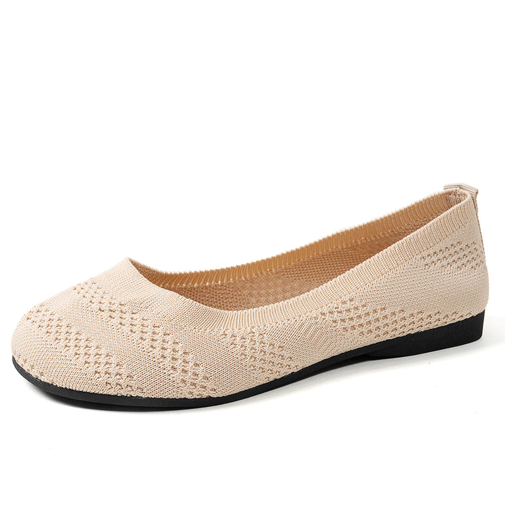 Damen Ballerinas mit elastischem Strickdesign und rutschfester Sohle