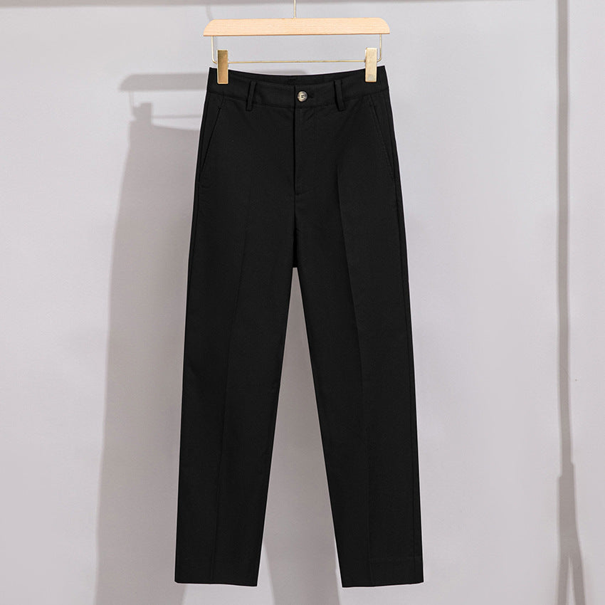 Damen Hochtaillierte gerade geschnittene Chino-Hose mit Bügelfalte Shop Nory