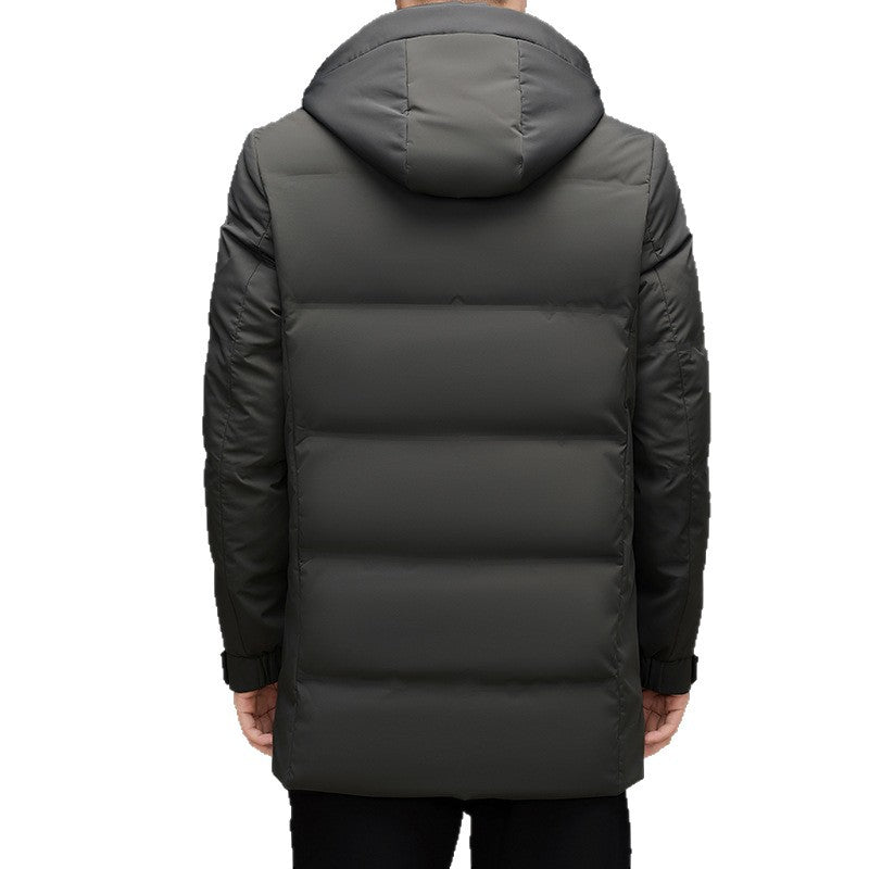 Herren Wattierte Kapuzen-Steppjacke mit verlängertem Schnitt und winddichter Membran Shop Nory