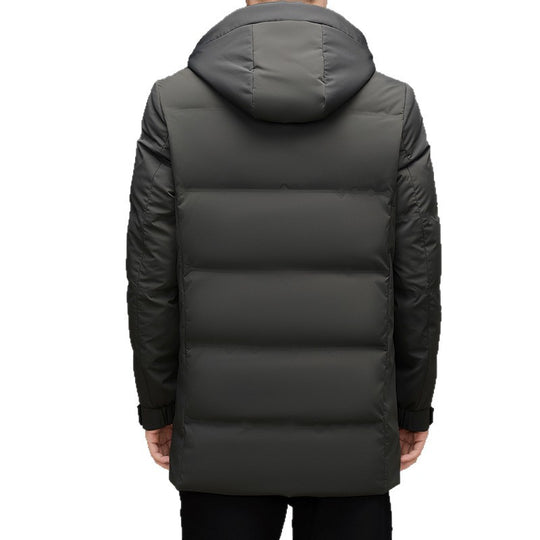 Herren Wattierte Kapuzen-Steppjacke mit verlängertem Schnitt und winddichter Membran Shop Nory