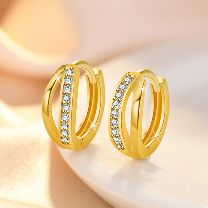 Damen funkelnde Creolen mit elegantem Design und Kristallbesatz Shop Nory