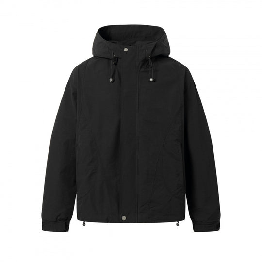 Unisex Kurz geschnittene Kapuzenjacke im technischen Outdoor‑Style mit Kordelzug, verdeckter Frontleiste und verstellbaren Bündchen Shop Nory