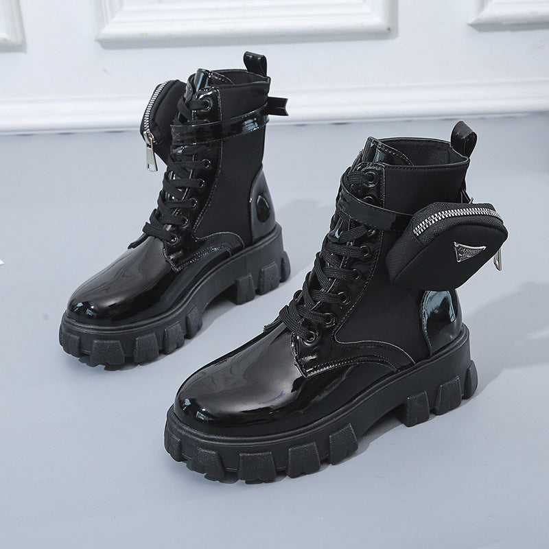 Damen High-Top Stiefel mit robustem Sohlendesign und praktischem Reißverschluss