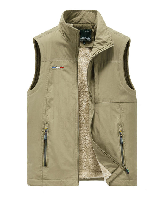 Herren Thermo-Ärmellose Weste mit Teddyfutter und Reißverschluss Shop Nory