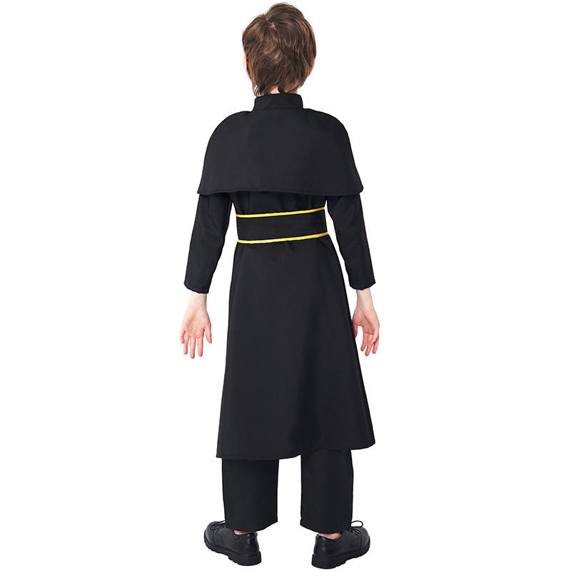 Männer Priester Kostüm mit Umhang und goldenen Accessoires Shop Nory
