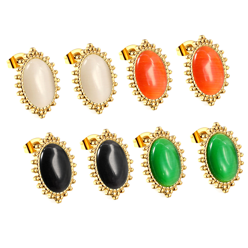 Damen Ohrhänger mit elegantem ovalem Design und funkelnden Zirkonia Shop Nory