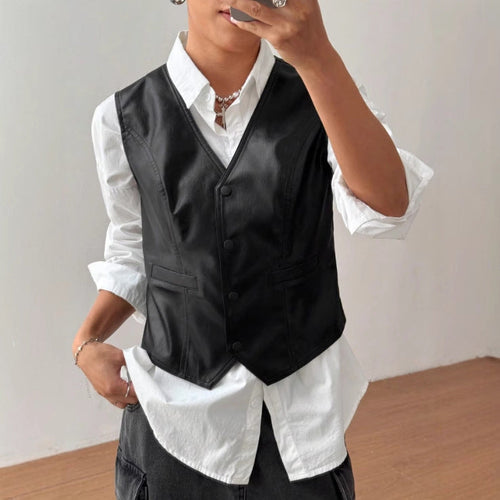 Damen Lederweste mit modernen Details und elegantem Schnitt Shopnory