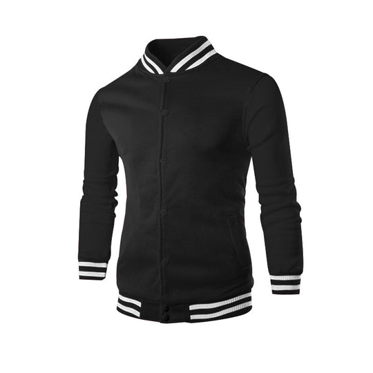 Herren nan klassische College-Baseballjacke mit elastischen Rippbündchen, Druckknopfleiste und aufgesetzten Taschen Shop Nory