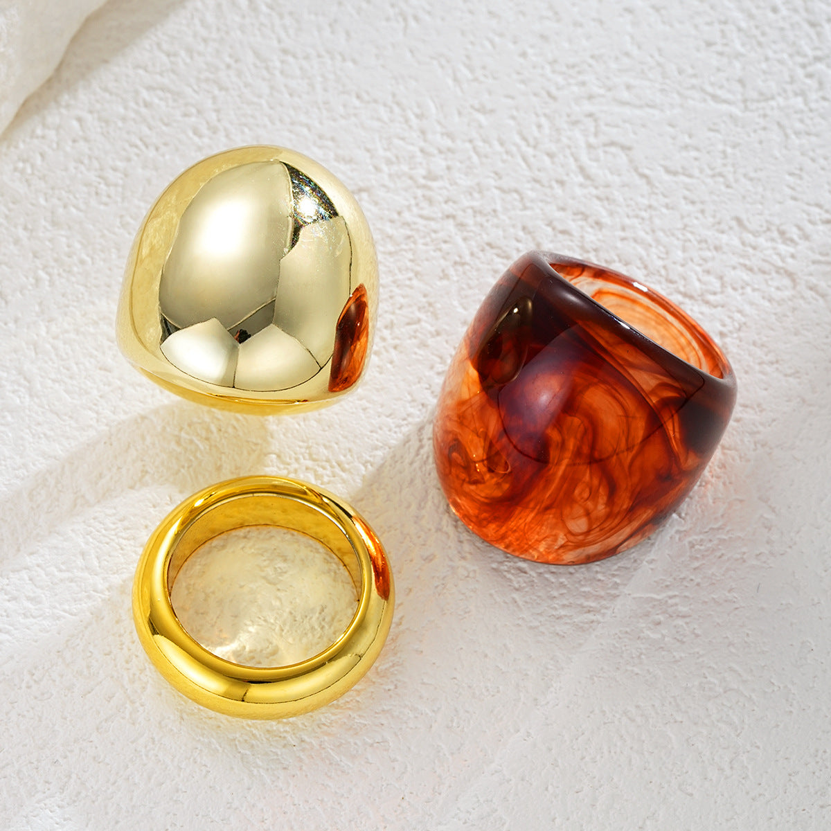 Damen elegantes Ringe-Set mit einzigartigen Formelementen Shop Nory