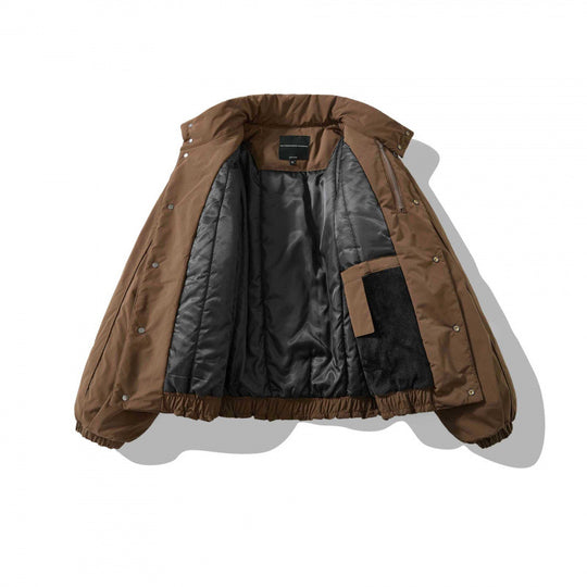 Unisex Weitgeschnittene wattierte Kurzjacke mit hohem Stehkragen und Elastiksäumen Shop Nory
