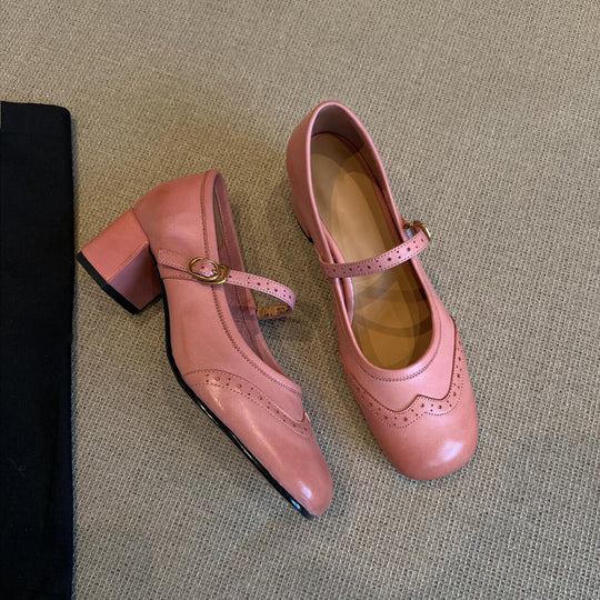 Damen elegante Mary Janes mit modischem Riemen und hochwertiger Ledersohle