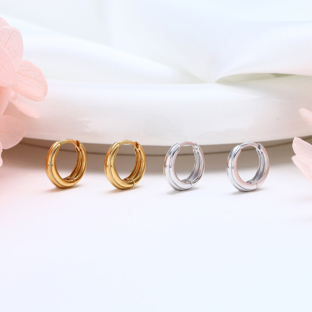 Damen Creolen mit geschwungenem Design aus 925 Sterling Silber Shop Nory