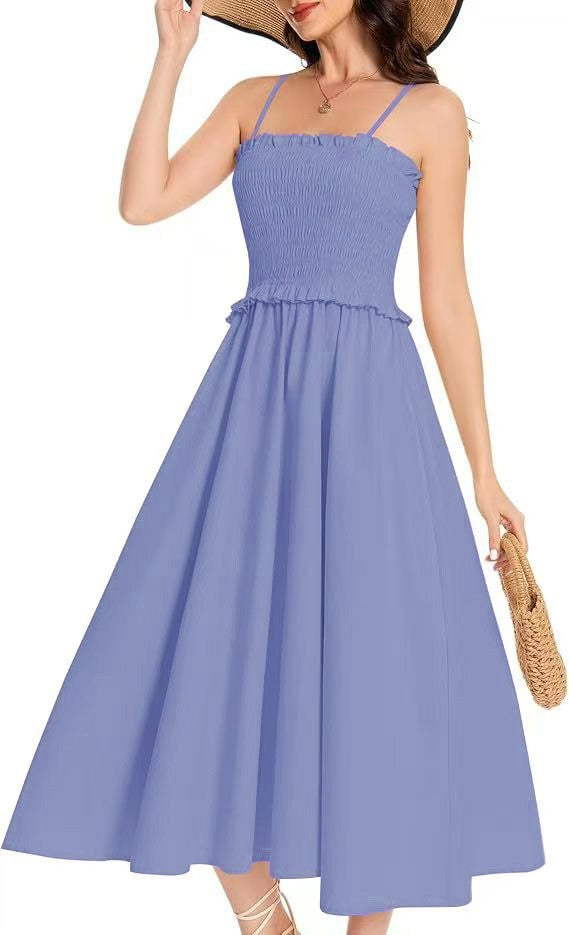 Damen Maxikleid mit geschnürtem Oberteil und fließendem Rock