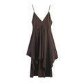Damen Maxikleid mit elegantem asymmetrischen Saum und feinem V-Ausschnitt Shopnory