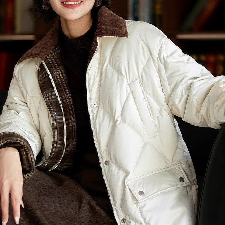 Damen Steppjacke mit karierten Akzenten Shop Nory
