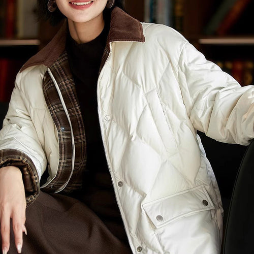 Damen Steppjacke mit karierten Akzenten Shop Nory