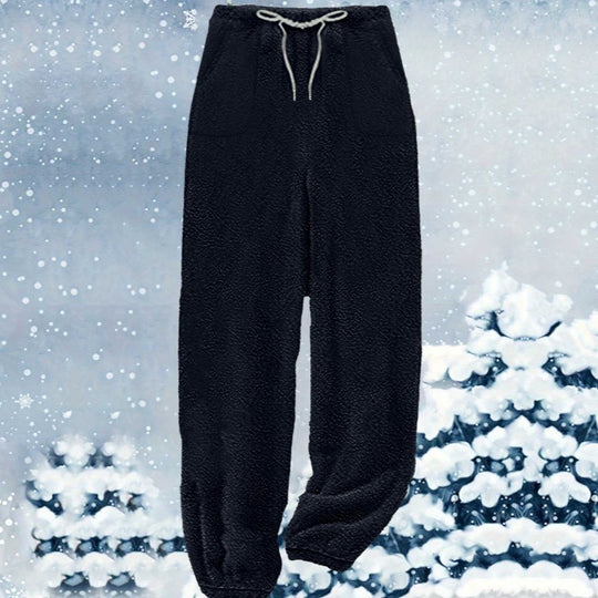 Damen nan kuschelige Sherpa-Fleece Loungehose mit Kordelzug, hoher Taille und elastischen Bündchen Shop Nory