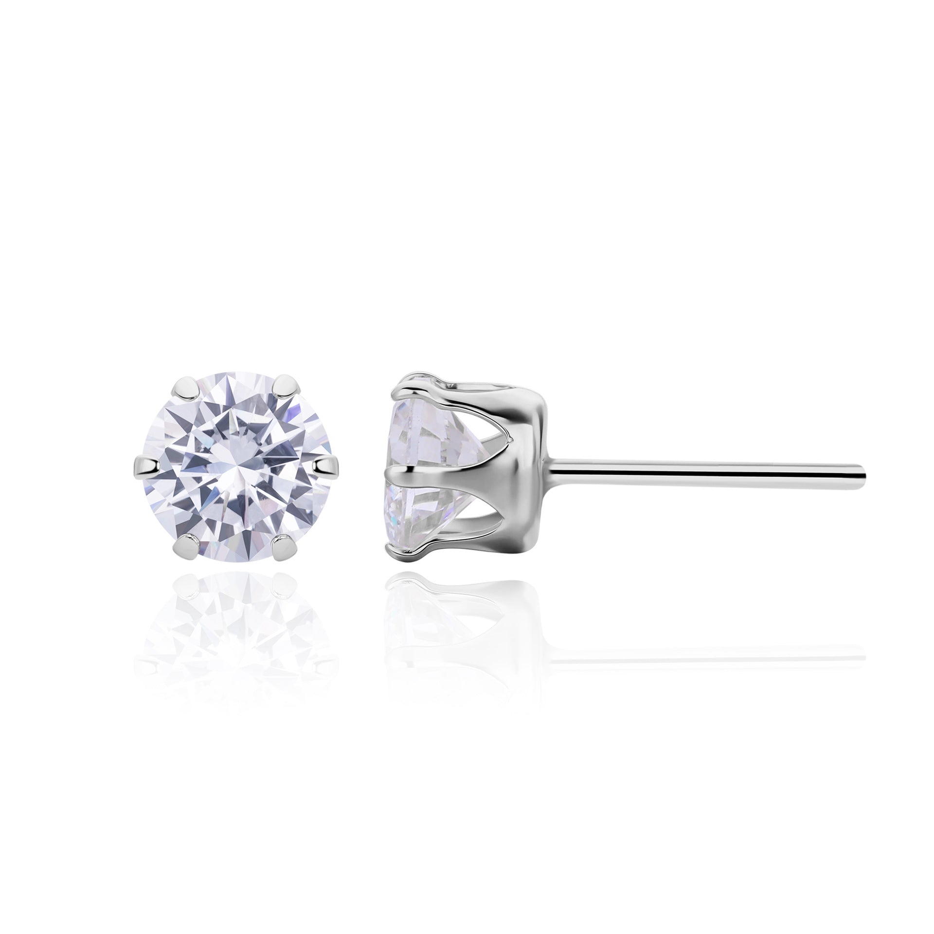 Damen Ohrstecker mit funkelnden 5A Zirkonsteinen aus hochwertigem 925 Sterling Silber Shop Nory