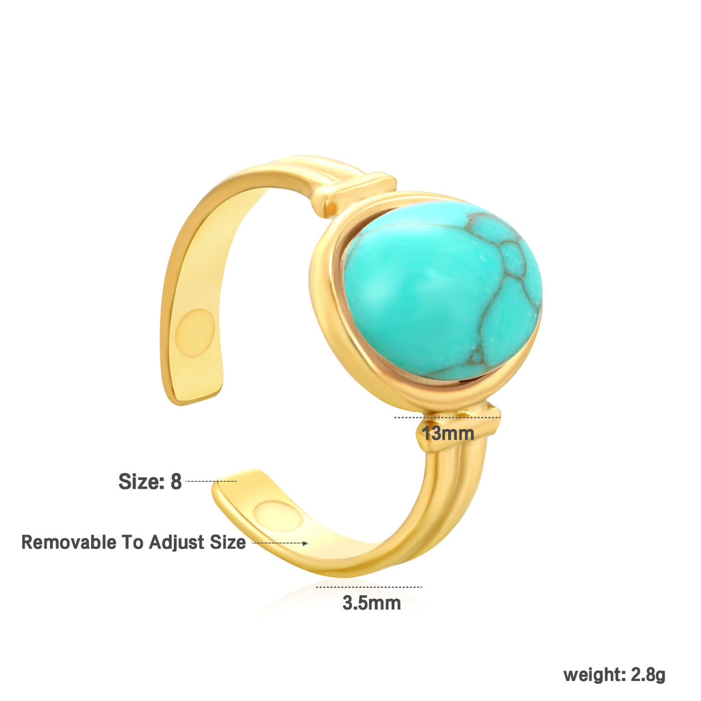 Damen Ring mit einstellbarem Design und geschliffenem Stein Shop Nory
