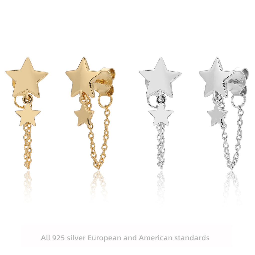 Damen Ohrhänger im Sternenmotiv mit hochwertigem 925 Sterling Silber Shop Nory