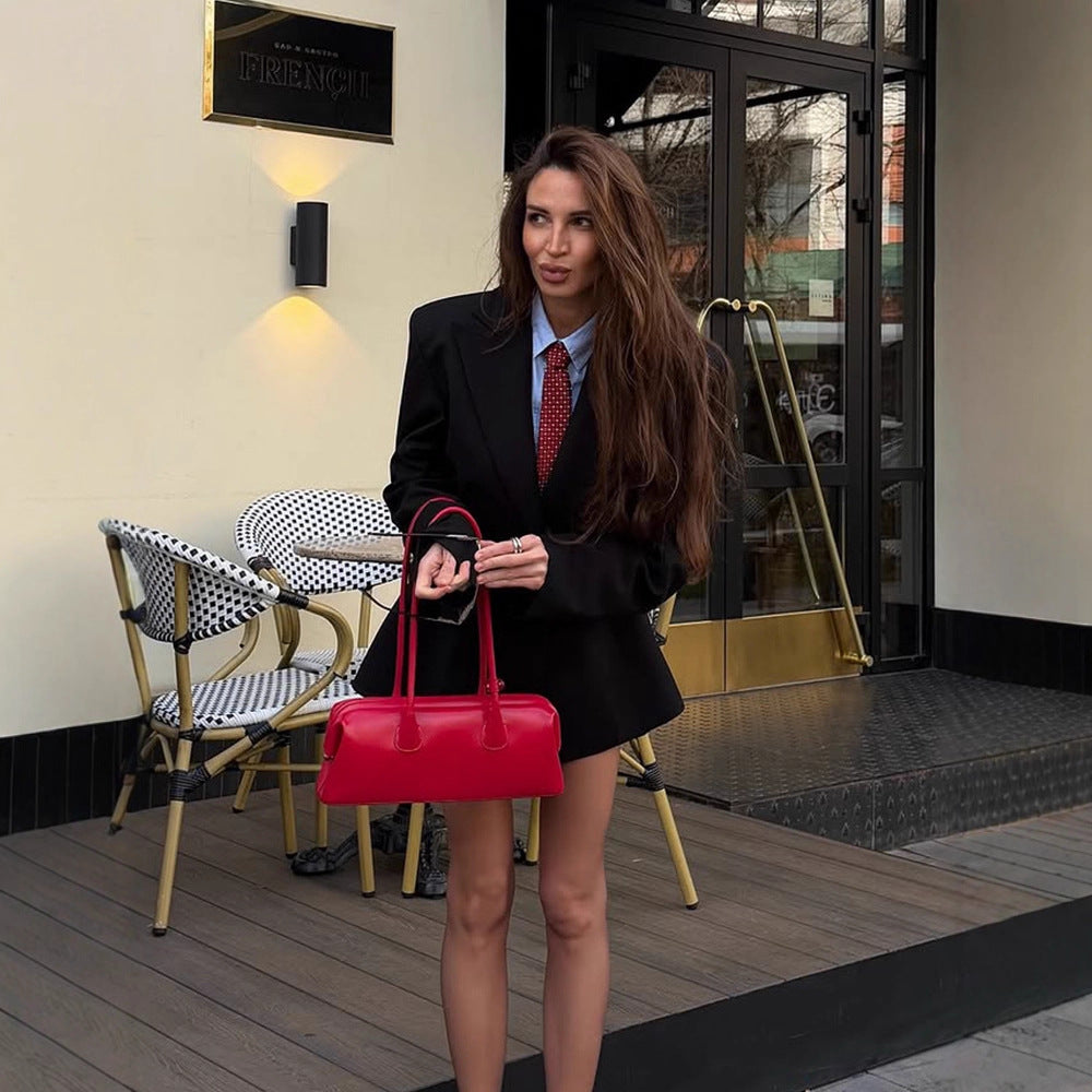 Damen Tailliertes Blazerkleid mit markanter Schulterpartie und Ein-Knopf-Verschluss Shop Nory