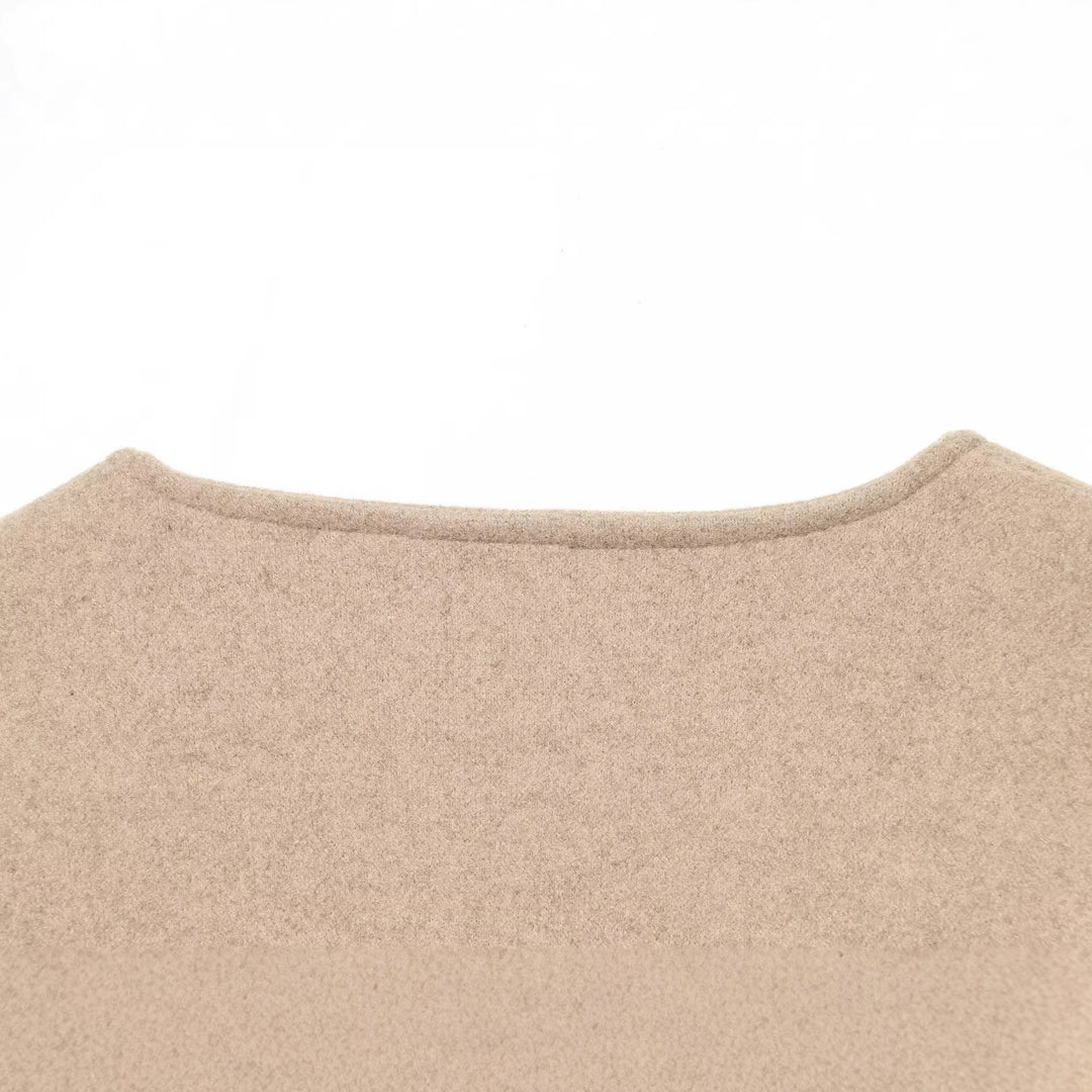 Damen Kurzjacke im Boxy‑Cropped‑Wollmix mit sichtbarem Metallreißverschluss und Kontrastmanschetten Shop Nory