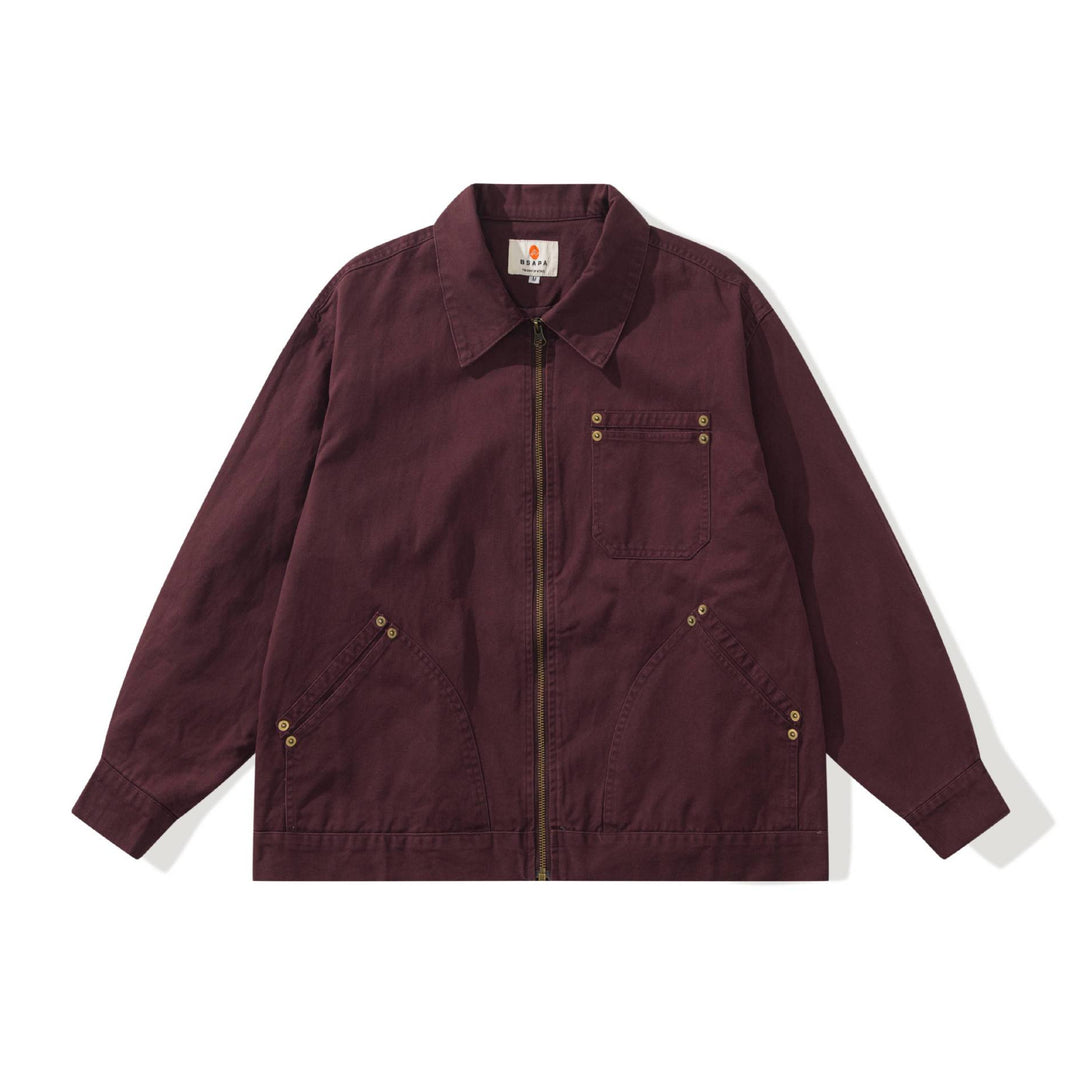 Unisex Boxy-Workerjacke aus robustem Twill mit Metallreißverschluss und Multitaschen Shop Nory
