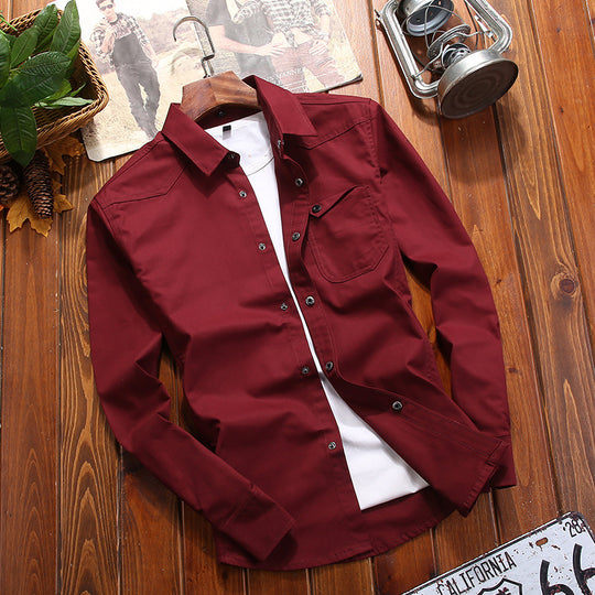 Herren Canvas-Overshirt im Worker‑Look mit Brustpattentasche und Western‑Nahtführung Shop Nory