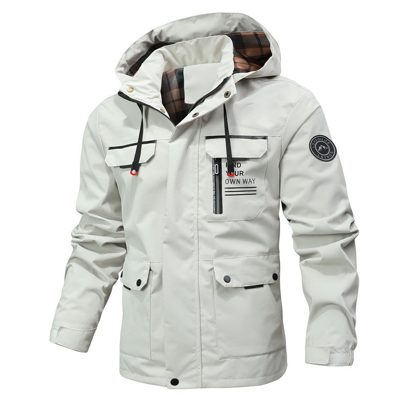 Herren Wasserabweisender Softshell-Parka mit Kapuze, reflektierenden Einsätzen und Multifunktionstaschen Shop Nory