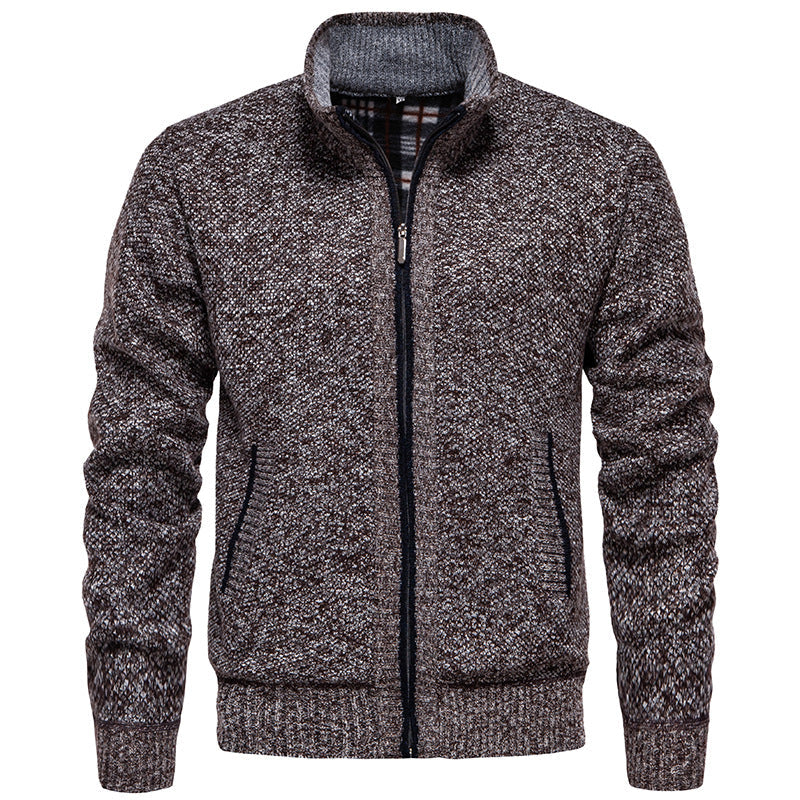 Herren Strickjacke mit hohem Kragen und praktischem Reißverschluss Shopnory