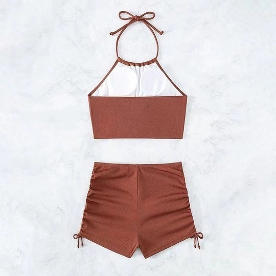 Damen Freizeit-Bikini-Set mit Raffungen