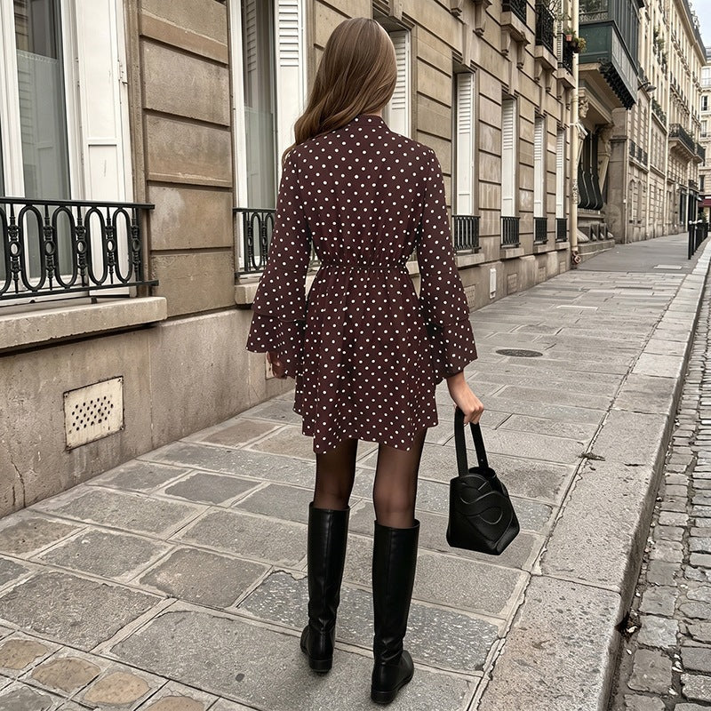 Damen Verspieltes Polka-Dots Kleid mit Rüschen Shop Nory