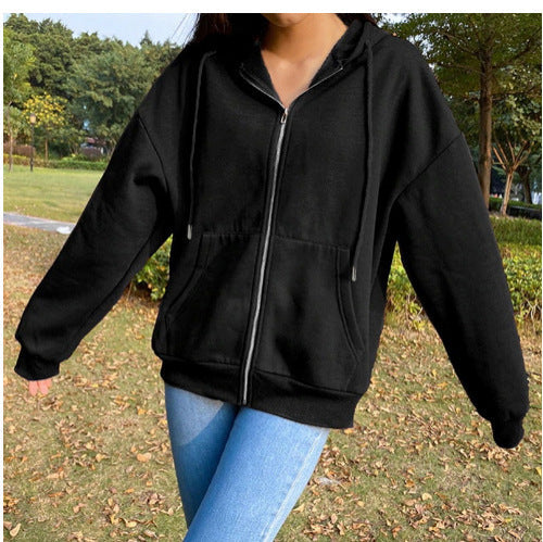 Damen bequeme Kapuzenjacke mit praktischen Taschen und lässigem Schnitt