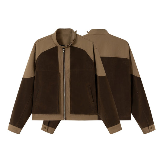 Herren Kurzjacke im Boxy‑Blousonstil aus Velours- und Canvas‑Mix mit hohem Stehkragen Shop Nory