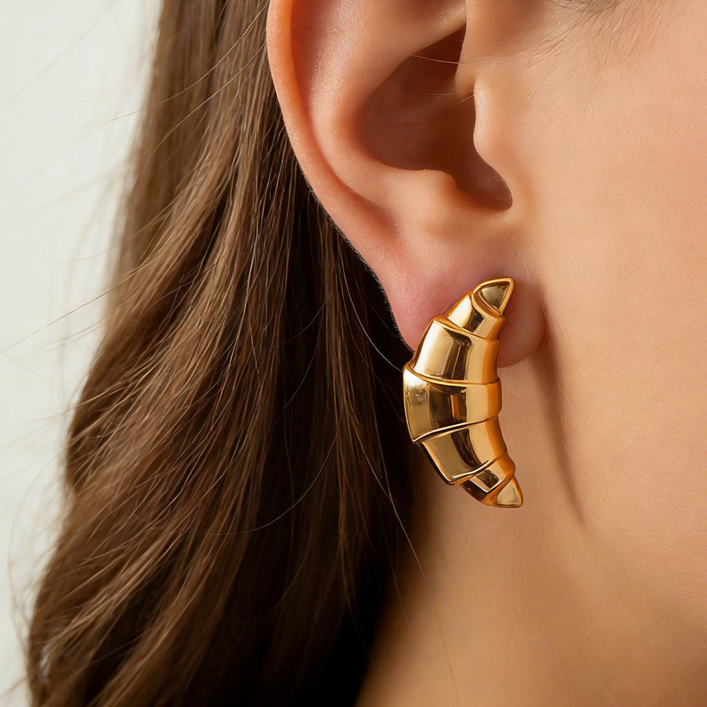 Damen modische Ohrringe im Croissant-Design Shop Nory
