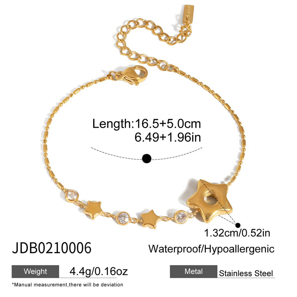 Damen Armband mit funkelndem Sternen-Design und verstellbarem Verschluss Shop Nory
